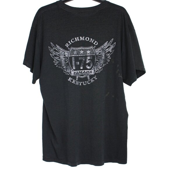 Vintage Yamaha Mens Large Distressed Flowy Spell Out T-Shirt B1078 - Picture 5 of 7